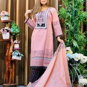 সুতি কটন থ্রি-পিস – আরামদায়ক ও স্টাইলিশ